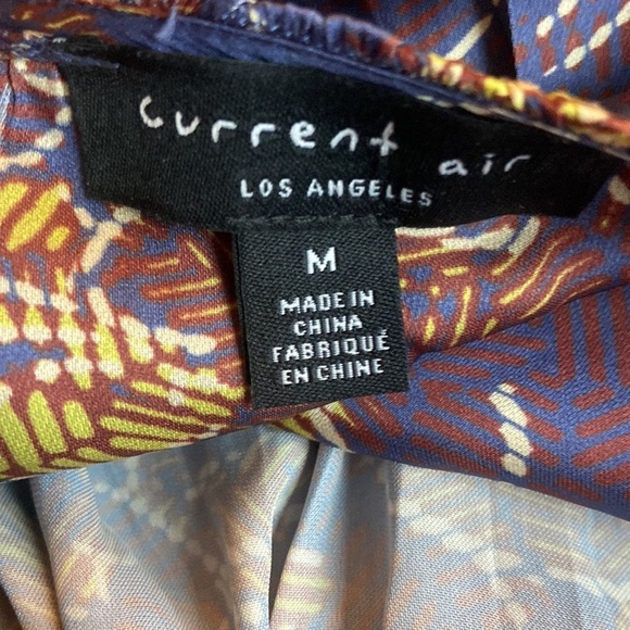 Current Air Pleated Floral Midi Dress Purple Combo Sz M - Picture 6 of 7